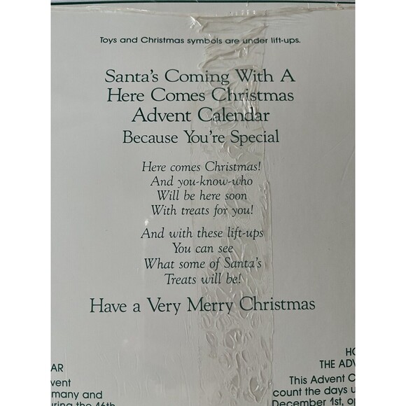 Vintage Carlton Cards Here Comes Christmas Advent Calendar with Envelope New - Picture 5 of 5